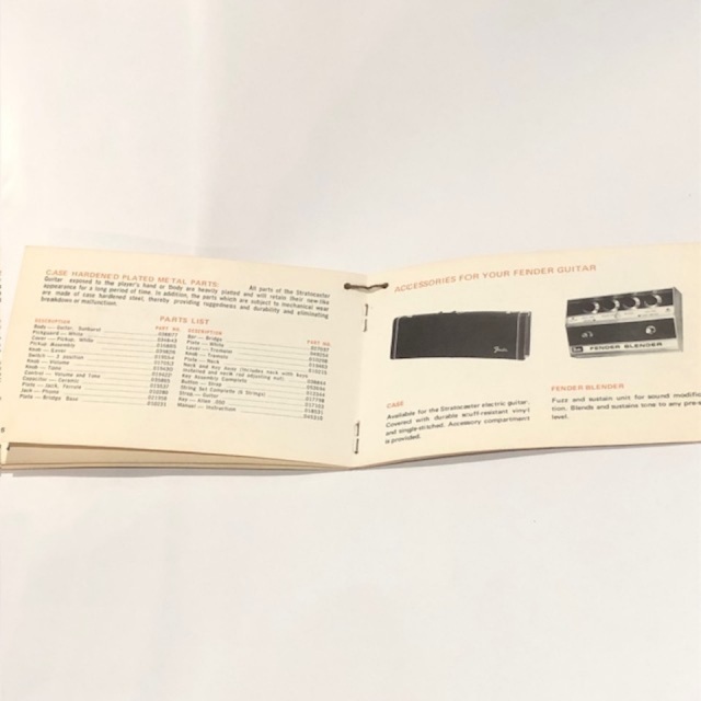 Fender/1970sトレモロアーム・スプリング&取り扱い説明書【中古