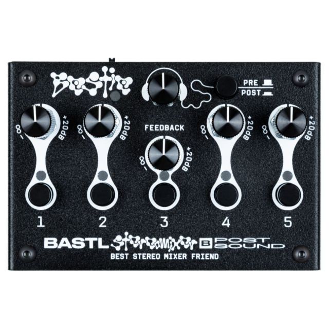 Bastl Instruments Dudeオーディオミキサー Bastl Instrumentsの電池駆動、コンパクトなガジェット系ミキサーDUDE