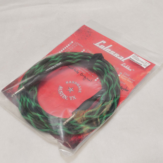 Colossal Cable/SWEETFATS INSTRUMENT CABLE 16FT Straight-Straight Upgrade Sleeving GREEN【数量限定特価】【店頭デモ機でお試し可能】【在庫あり】