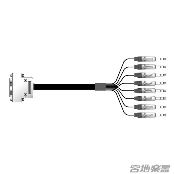 Mogami/2932 8ch Dsub25-TRS 1m【手回しロングインチネジ】【受注生産品】