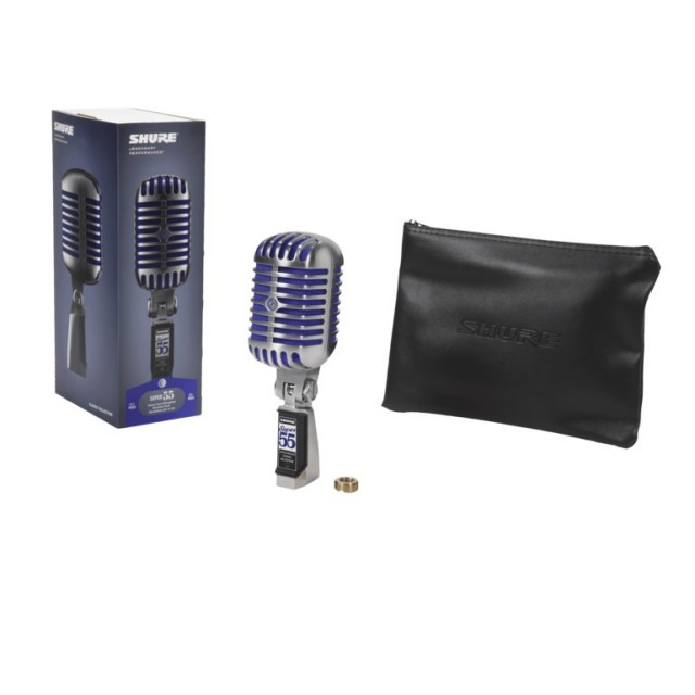 SHURE Super 55 ダイナミックマイク シルバー SHURE シュア / Super 55 ガイコツマイク 【豪華3点セット