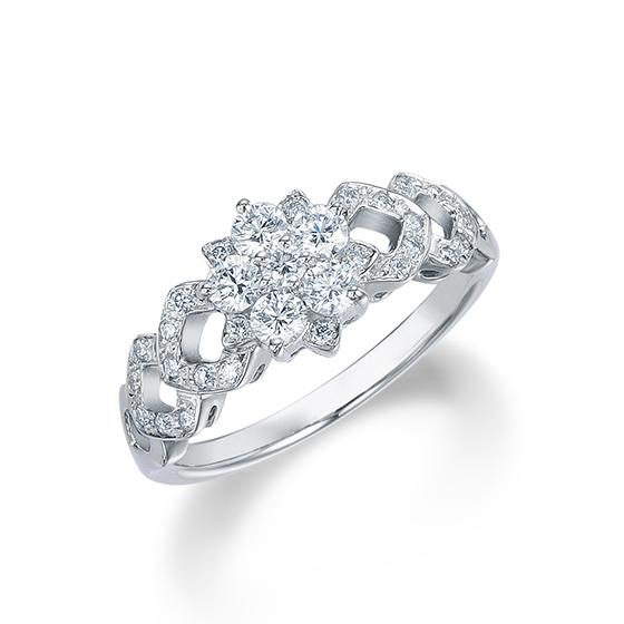 モニッケンダム チューダーローズ ダイヤモンド 0.45ct リング Pt900