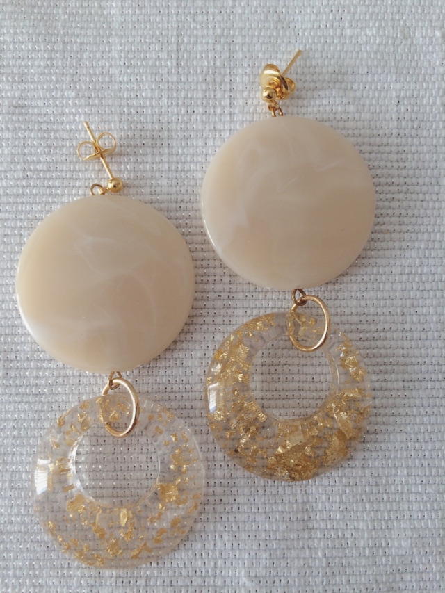 べっ甲大判×ループ （ピアス）