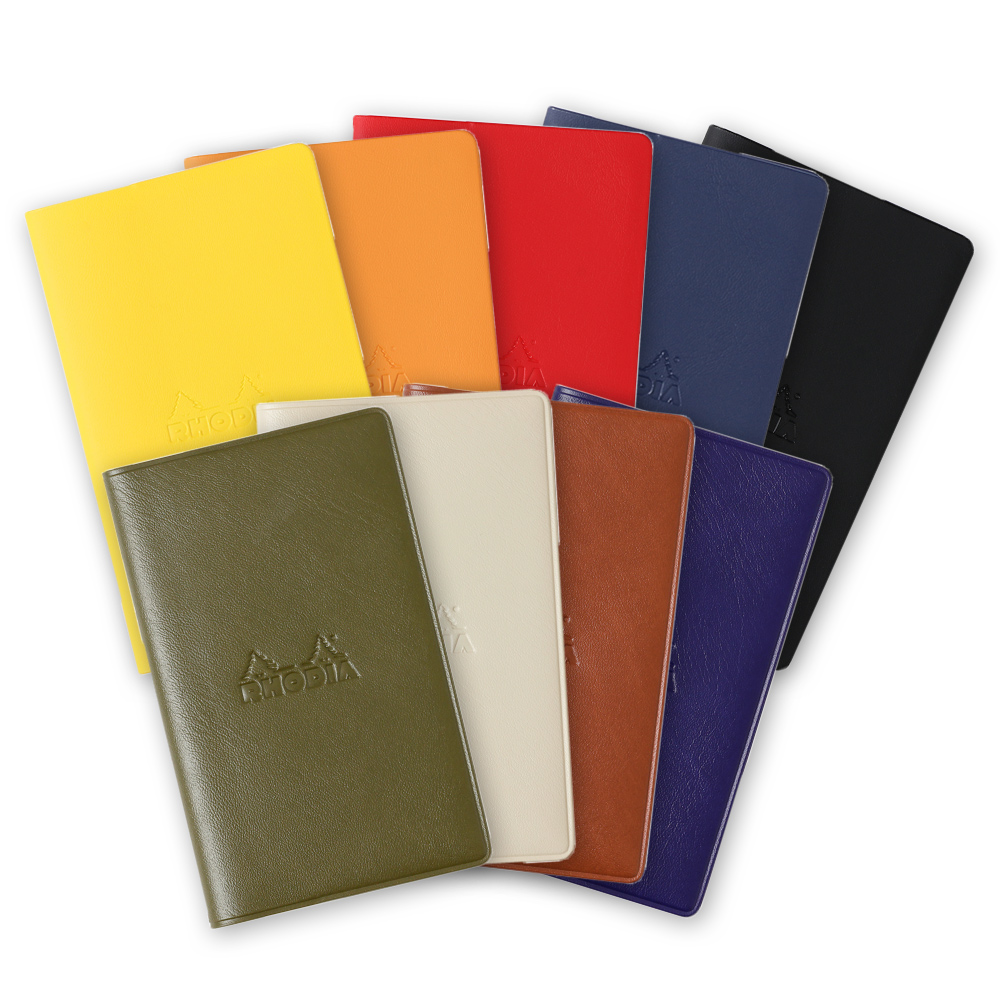 ロディア ホチキス留めミニノートカバー / ベーシック 8x12.8cm 方眼