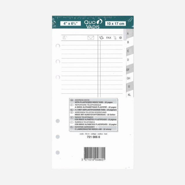 Timer17 タイマー17/インデックス付アドレスシート（ホワイト）