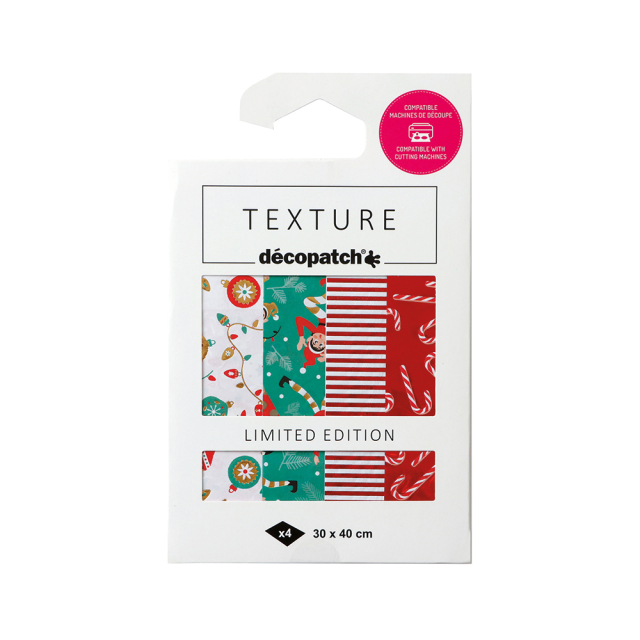 【クリスマス / ルタン】デコパッチペーパー TEXTURE 4枚セット