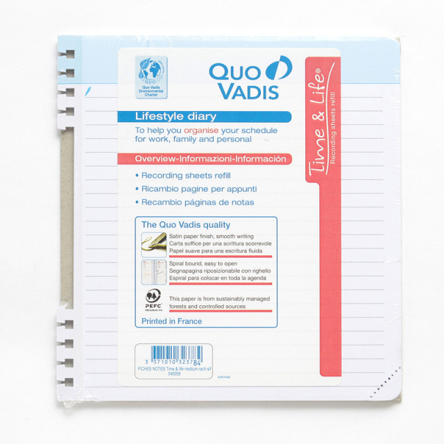 Time＆Life 16×16 差替えノートパック 【SS-クオバディス】