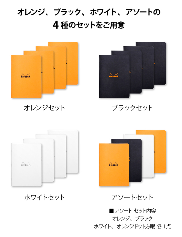 送料無料】ホチキス留めノート mini 方眼 4冊セット クオバディス