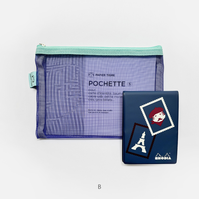 【公式ショップ限定】メッシュポーチS × ロディアカバー セリグラフィーセット/B
