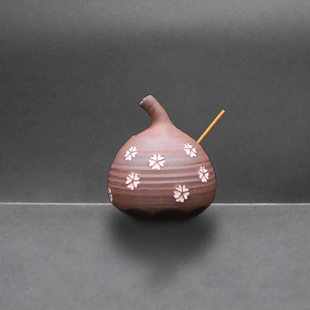 清水焼薬味入 焼〆さくら