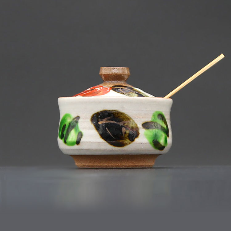 清水焼薬味入 木葉