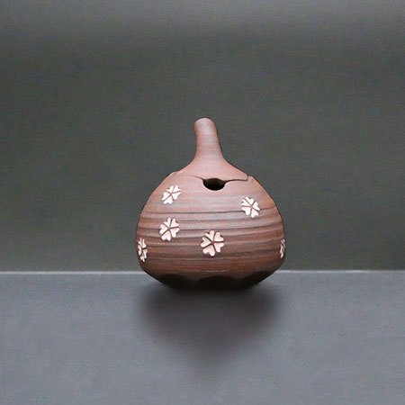 清水焼薬味入 焼〆さくら