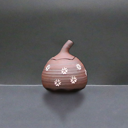 清水焼薬味入 焼〆さくら