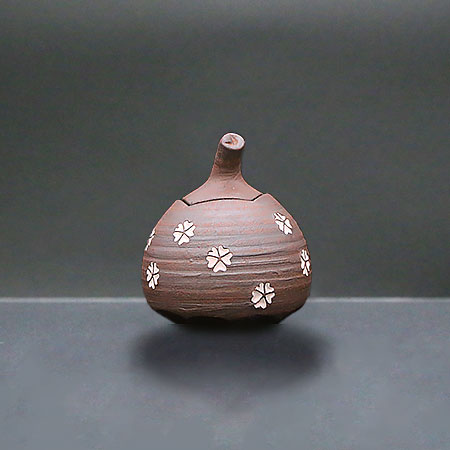 清水焼薬味入 焼〆さくら