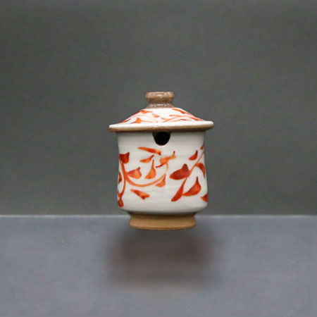 清水焼薬味入 長赤絵