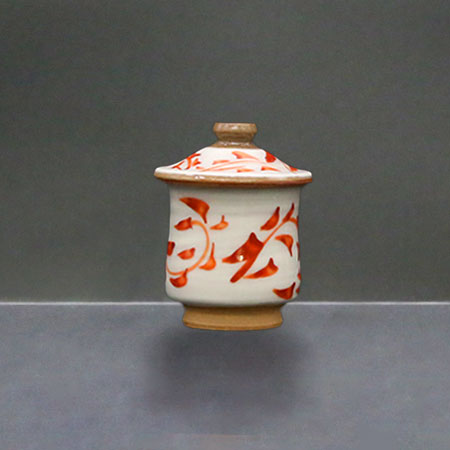 清水焼薬味入 長赤絵