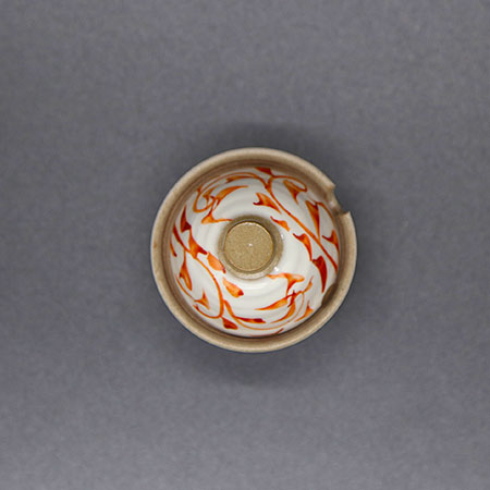 清水焼薬味入 鈴赤唐草