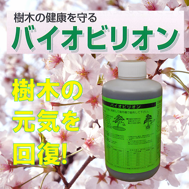 バイオビリオン　液体肥料　樹木の健康　樹木の衰弱時　共生菌　活根作用　桜・梅・松など