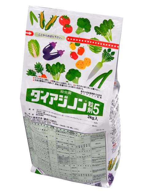 【 ダイアジノン粒剤５】 ３ｋｇ (８袋入/箱)　殺虫剤 ネキリムシ類、ケラなどの土壌害虫に