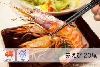 生食可 生赤えび 20尾 BBQ バーベキュー【冷凍】