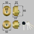 トステムセルバ[TOSTEM SELVA] Wシリンダー 刻印QDC-835・QDC18・QDC-19トステム交換用シリンダー 2個同一キーゴールド色(DDZZ2003)