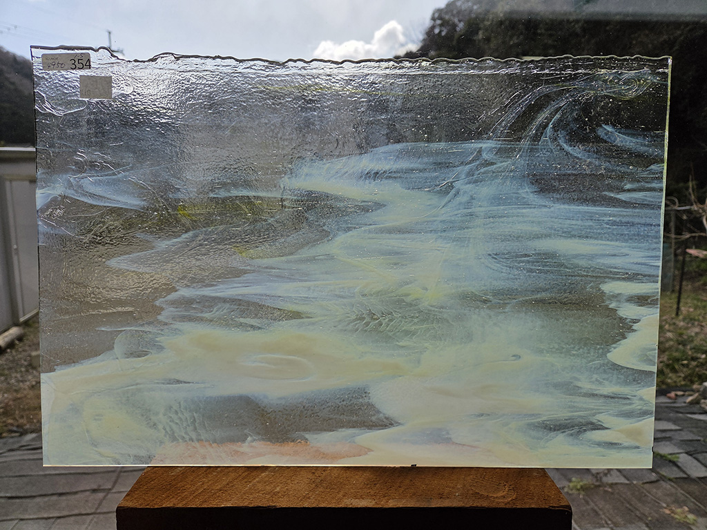 #354 YGアンキャット　クリア・イエロー・ホワイト　サイズ：約450ｘ300ｍｍ