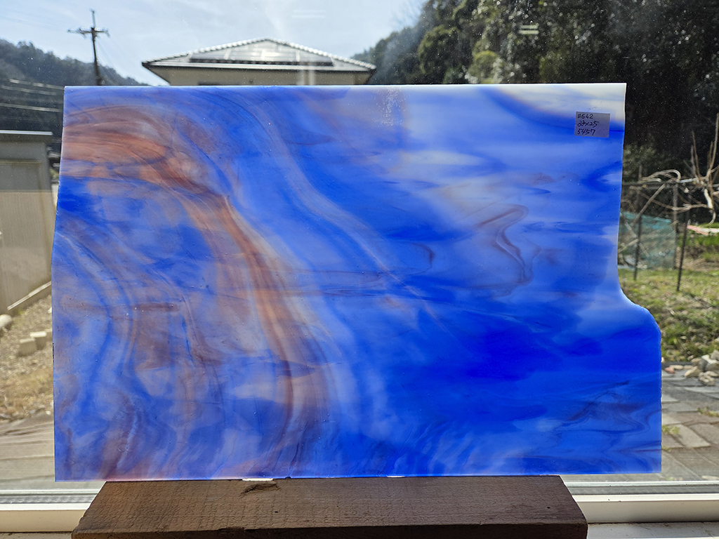 #642 ココモ/ブルー・ホワイト・パープル　サイズ：約380ｘ250ｍｍ