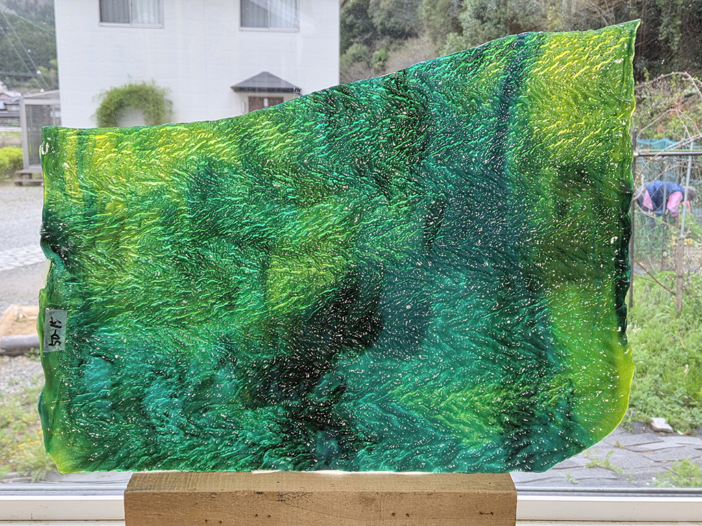 YGウロボロス ヘリンボンリップル 50-15 グリーン　サイズ：約460ｘ300ｍｍ