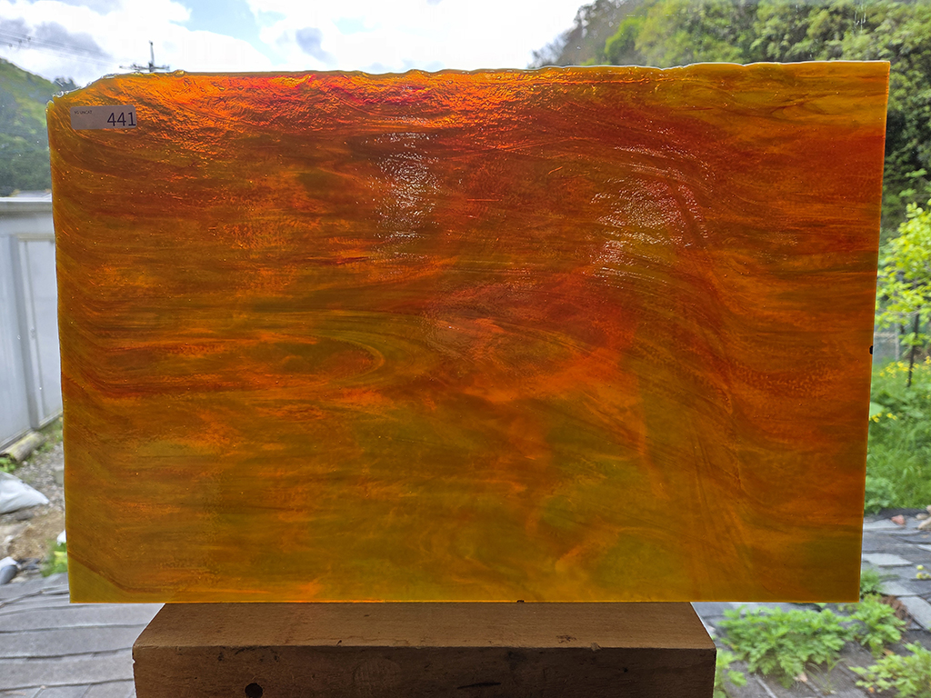 #441 YGアンキャット　オレンジ・グリーン　サイズ：約450ｘ300ｍｍ
