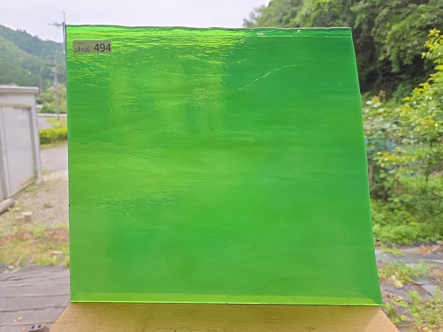 #494　YGアンキャット/グリーン　サイズ：約280ｘ260ｍｍ