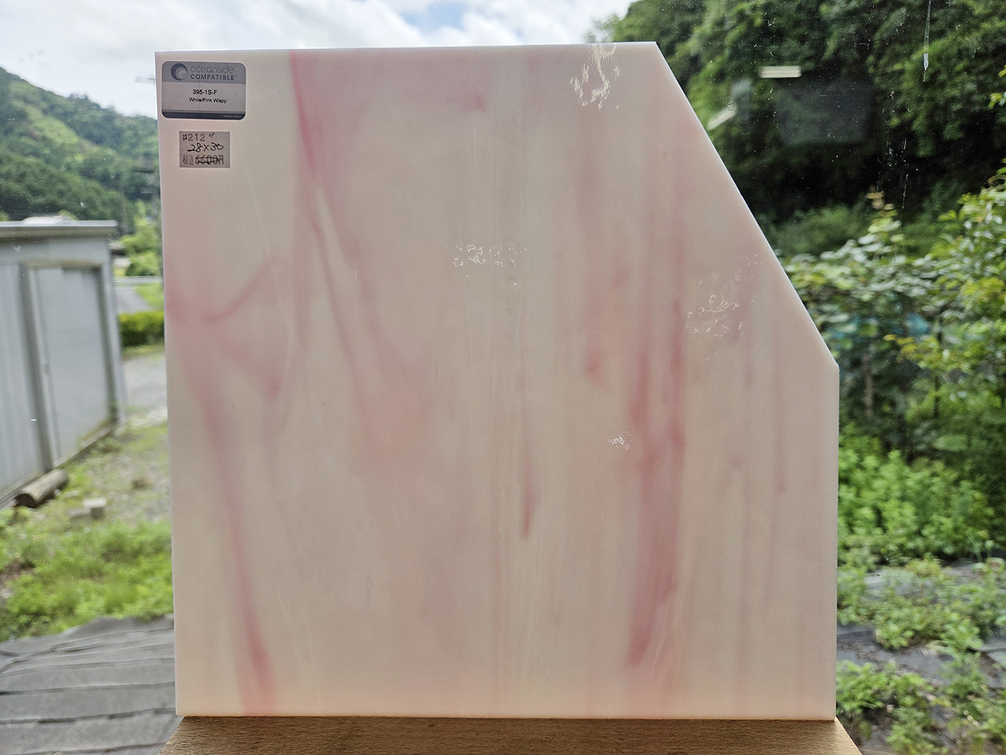 ＃212”サイズ：約280ｘ300ｍｍ OGT395-1S-Fホワイト/ピンクウィスピー(COE96) 　RP212