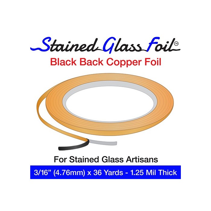 レインボーカパーテープ　3/16インチ（4.76mm）　ブラックバック【LPL可】