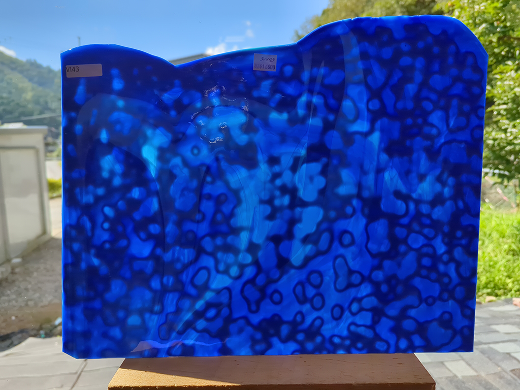 #43 ヴィンテージグラス/ブルー  サイズ：約320ｘ430ｍｍ