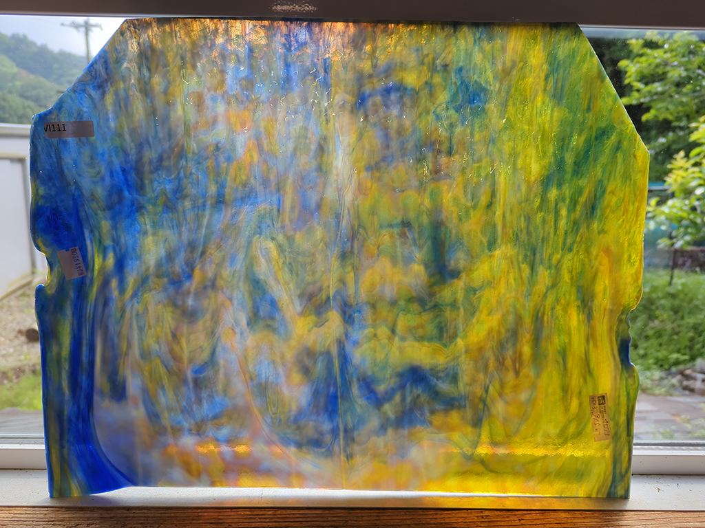 #111 OLDオセアナ915W ブルー/イエロー  サイズ：約450ｘ370ｍｍ