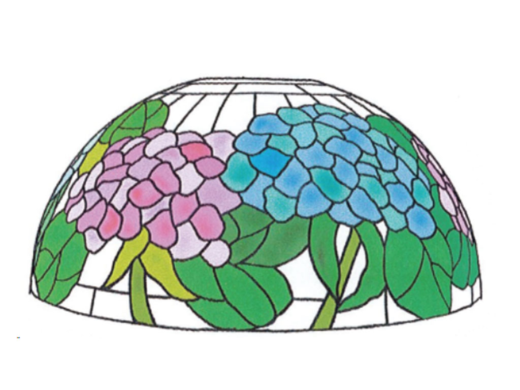 【受注生産品】ステンドグラス型 Fモールド FRP製 12インチ　アジサイ_A-2