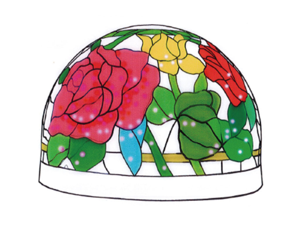 【受注生産品】ステンドグラス型 Fモールド FRP製 10インチ　バラ_507