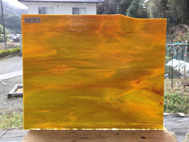 #317 YGアンキャット オレンジ・グリーン/サイズ：約300ｘ250ｍｍ