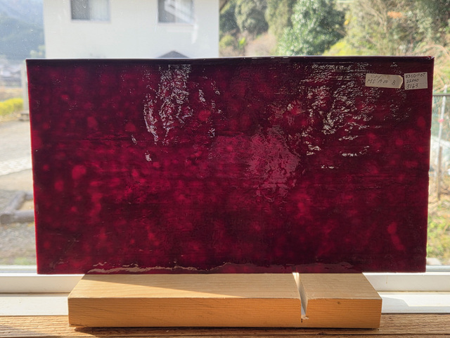 #360 シカゴアートグラス/レッド　サイズ：約400ｘ220ｍｍ