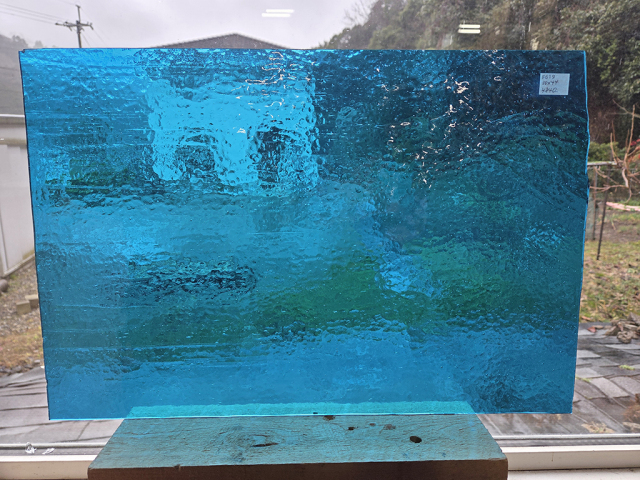 #619 その他ヴィンテージグラス　ブルー　サイズ：約440ｘ300ｍｍ