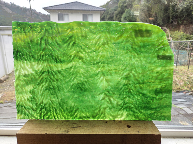 (YUR431)YGウロボロス ヘリンボンリップル 50-74 グリーン　サイズ：約375ｘ235ｍｍ