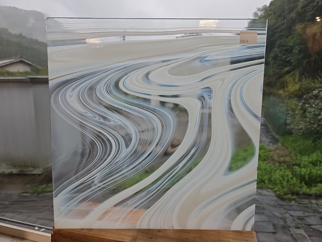 #819 スペクトラムBR-308　クリア/ホワイト　バロックー　サイズ：約300ｘ300ｍｍ