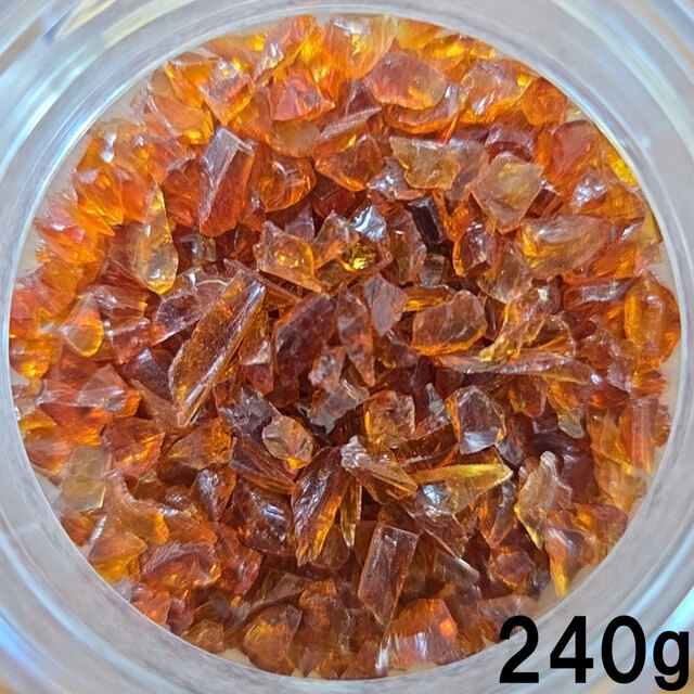 【旧在庫・お買い得品】OGTフリット F5-1108-F(Medium Amber Transparent）240ｇ　(COE96)《LP可》