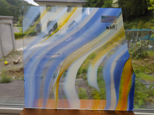 #125 フィッシャー/ブルー・ホワイト・イエロー  サイズ：約280ｘ270ｍｍ