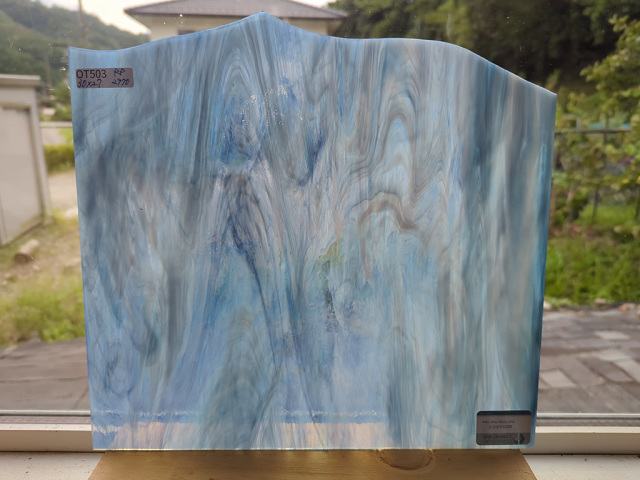 ＃503【OUTLET】OGTスペクトラム　6033-83CC-96ブルーヨンダーパールオパール　膨張係数96(COE96) RP サイズ：約300ｘ270ｍｍ