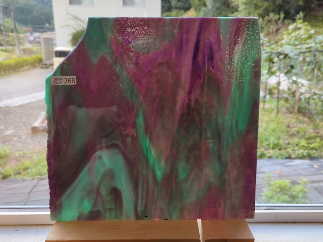 #268 YGアンキャット パープル・ミントグリーン/サイズ：約300ｘ280ｍｍ