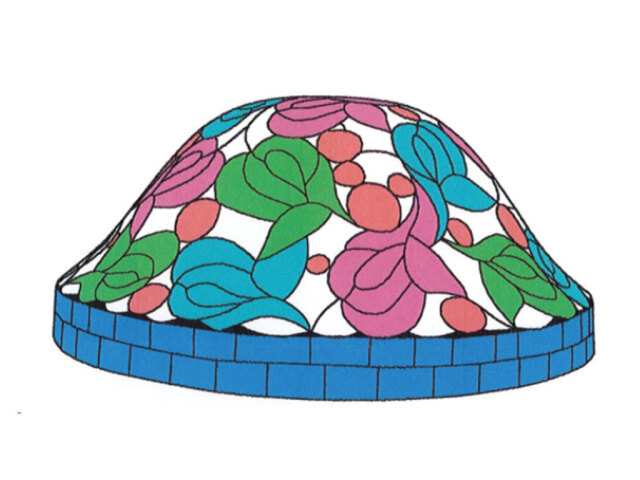 【受注生産品】ステンドグラス型 Fモールド FRP製 14インチ　ペイズリー_B-4