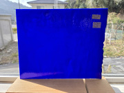 #363 ブルズアイ2ｍｍ厚 ブルー 膨張係数90(COE90) サイズ：約210ｘ260ｍｍ