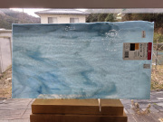 #536 ブルズアイ2108/ブルー 膨張係数90(COE90) サイズ：約460ｘ250ｍｍ