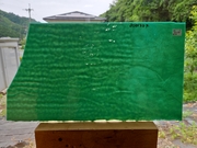 #678 ブルズアイ0135/ティールグリーン 膨張係数90(COE90) サイズ：約440ｘ250ｍｍ