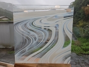 #819 スペクトラムBR-308　クリア/ホワイト　バロックー　サイズ：約300ｘ300ｍｍ